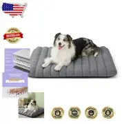 Orthopedic Waterproof Dog Bed for Large Breeds - 36" x 27" Grey Plush Mat