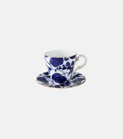 [La DoubleJ] La DoubleJ Mama Wildbird Blu porcelain teacup and saucer set
