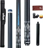 'CRICAL Carbon Fiber Pool Cue Stick 58'' Billiard Cue Sticks Professional Low Deflection Pool Sticks with 3/8 * 8 Pin Joint and 12.5mm Tip'
