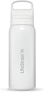 LifeStraw Go 2.0 Stainless Steel Water Filter Bottle, Polar White, 700 ml Capacity