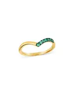 Bloomingdale's Fine Collection Emerald Chevron Ring in 14K Yellow Gold