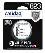 Calidad For HP 61 3 Ink Cartridge Value Pack - 2 X Black 1 X Tri Colour -VP2 823