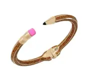 Betsey Johnson Pencil Hinged Bangle Gold Color