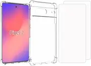 [USTIYA] 2-Pack Screen + Case Protector for Google Pixel 7 Protection, Tempered Glass Film, HD Clear Cover
