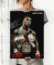 Mike Tyson Belts Closeup Autographed Poster Print. Great Memorabilia/Mancave