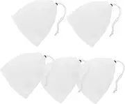 BESPORTBLE 5pcs Storage Bag Drawstring Travel Toiletries Mesh Bags Pouch Carrier Bag Bins Travel Bag Tote Bag Travel Makeup Bag Storage Bins Bag for Travel Sports Bag Polyester White
