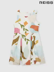 Reiss Multi Kitty 13-14 yrs Abstract Floral Scuba Dress (AL6668) | $110
