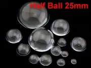 10 Transparent Flatback Glass Half Sphere Ball Cabochon 25mm No Hole