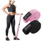 Long Resistance Bands, Fabric Resistance Bands Stretch Bands for Pink/Black