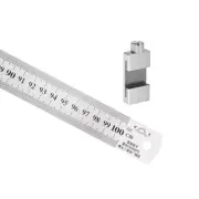 Stainless Steel Ruler 1m / 40" Double Reading with 30mm Scriber Block Silver