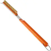 Pizza Oven Brush Pizza Stone Cleaning Tool 21inch Portable Pizza Stone Brush with Wooden Handle Copper Wire Brush and Scraper Pizza Stone Cleaning Tool Sturdy BBQ Grill Cleaning Brush for Pizza Stone