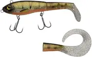 Abu Garcia Svartzonker McHybrid Pike Fishing Lure - Hybrid Hard Soft Swimbait - Bait Supplied with Paddle Tail and Curl Tail