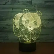 3D Panda Night Light 7 Color Change LED Desk Lamp Touch Switch Room Decor Gift B