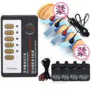Electro E-Stim Pulse Shocking Host 4 Rings 4 Pads Toy Therapy Device Set BDSM%