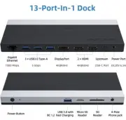 Wavlink 4K USB-C Docking Station, Triple Display Type C Adapter ( 13 in 1 Hub )