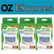 3pcs Bird Cage Seed Catcher 44cm X 25cm Elastic Edge Reduce Mess Value Set