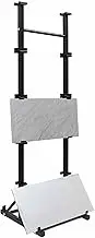 Floor Standing Ceramic Tile Display Rack with Wooden Board Templates Organizer Shelf for Supermarkets and Craft Shows Placing Building Material Samples (46x50x149cm)
