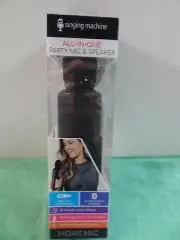 Singing Machine Move Mic Wireless Handheld Bluetooth Karaoke Microphone w/Speake