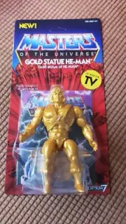 SUPER7 MOTU MASTERS OF UNIVERSE VINTAGE COLLECTION GOLD STATUE HE-MAN FIGURE