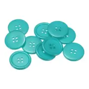 10pcs 40L Sewing Buttons 1" Resin Round Flat 4-Hole Craft Buttons, Blue