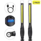 2x LED COB Work Light Mechanic Flashlight Lamp Rechargeable Magnetic Base Torch