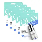 5x Olay Luminous Hydrating/Moisturising Face Sheet Mask Niacinamide/Hyaluronic