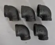 Anvil Elbow Black Iron 90 Degree 1" x 3/4" Lot Of 5