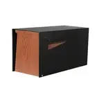 Modern Mailbox for Post Mount - Black Heavy Duty Powder Coated Metal Mailbox ...
