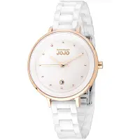 在飛比找Yahoo奇摩購物中心優惠-NATURALLY JOJO 經典風尚陶瓷腕錶-白34mm