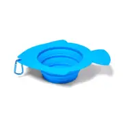 Collapsible Pet Bowl with Carabiner by Sun Squad - Blue Fish - New 1.5 Cup Q2