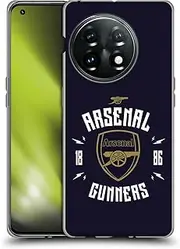 Head Case Designs Officially Licensed Arsenal FC Gunners Typography Soft Gel Case Compatible with OnePlus 11 5G