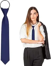 [Luckyvestir] Ties for Women, Adjustable Pre Tied School Tie for Boys Girls Kids Black/Red Zipper Tie for Uniforms, Shirt, Jk