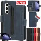 For Samsung Galaxy Z Fold 6 5 4 3 Leather Wallet Case Cover With Pencil Holder