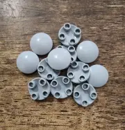 LEGO Light Bluish Gray Plate, Round 2 x 2 with Rounded Bottom. QTY 12. Part 2654