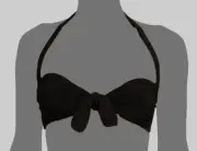 $101 Norma Kamali Women Black Tie Front Bra Bikini Top Swimwear Size S
