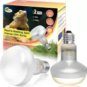 2Pack 75W UVA Basking Heat Lamp Bulbs-Sunlight Simulation, Reptiles & Amphibians