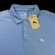 Tommy Bahama Polyester Supima Cotton UV Protection Swordfish Polo Shirt LRG $115