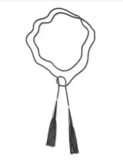 NWT KENDRA SCOTT PHARA DOUBLE WRAP LARIAT NECKLACE IN GUNMETAL