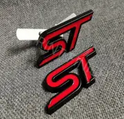 St Metal Badge Grille Red Black for Ford Fiesta Focus Mondeo Kuga - Front & Rear