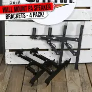 Wall Mount PA Speaker Holders (4x BUNDLE KIT) | Locking Pin Steel Pro-Audio Pole