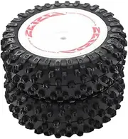 [Generic] 2Pcs RC Tire, RC Car Front Tires, Replacement Front Wheel Tire for Wltoys 124008 124010, 1:12 Scale RC Car