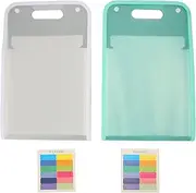 Vertical File Folders, 13 Pockets Large Capacity A4 Document Folder, Portable Plastic File Organizer with Index Stickers, Top Handle, for School Office Library (White and Green)