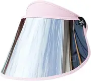 [Ipetboom] Summer Long Visor Hat with Reflective Lens Sun Shielding Accessory for Outdoor Travel and Breathable Design for Adults Pink