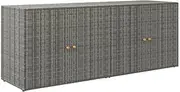 Outdoor Storage Cabinet with 4 Doors, Freestanding Outdoor Patio Storage Unit, Deck Box Patio Pool Storage Box, Storage Bin Cabinet for Garden Balcony Porch Yard Furniture, Grey 198x55.5x80 cm