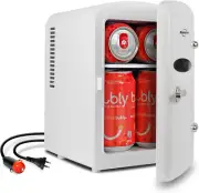 Koolatron Retro Mini Portable Fridge, 4L Compact Refrigerator for Skincare, Beau