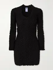 [MCQ ALEXANDER MCQUEEN] MCQ ALEXANDER MCQUEEN - Long Now Popcorn Stretch-jersey Mini Dress - Black - medium medium Black