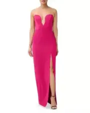 Aidan Mattox Strapless Sweetheart Crepe Gown Lipstick Sz 8 NWT $245 PROM GALA