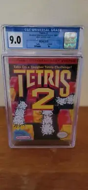 Nintendo TETRIS 2 - CGC GRADED 9.0 B+ NEW & Factory Sealed with H-Seam!