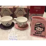 深情馬戲團咖啡優雅杯盤組（2個）+HELLO KITTY 仿珐瑯造型杯碗組（1個）