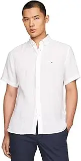 Tommy Hilfiger Men's Short Sleeve Casual Linen Button Down Shirts in Regular Fit